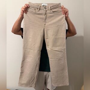 Abercrombie & Fitch Curve Love Beige Straight Leg Jeans